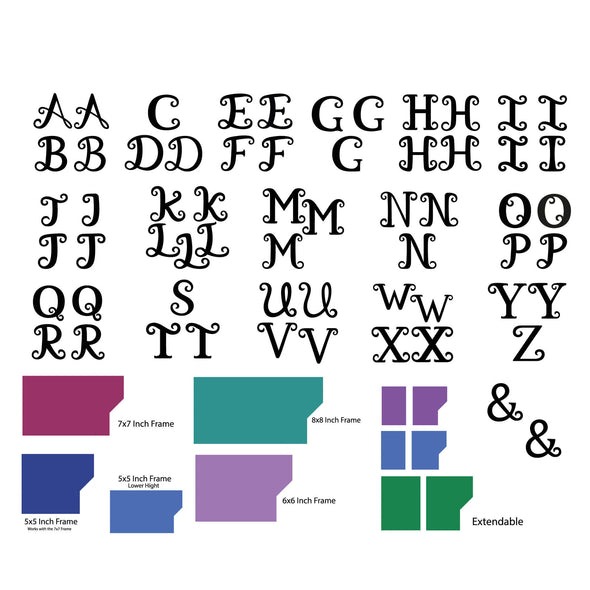 Monogram Alphabet and Box Frame SVG Collection