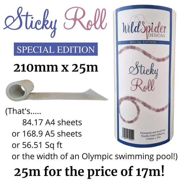 Sticky Roll Special Edition 25m, stick down your dies cuts and die cut shapes easily and with no mess
