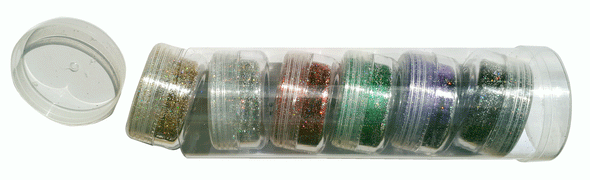 Magical Holographic Glitter Tube Set with the lid open