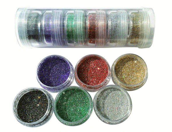 Magical Holographic Glitter Tube Set laid out 