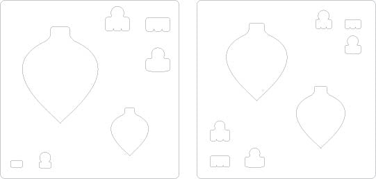 Teardrop Bauble Stencils - Set of 2